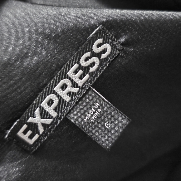 Express Black & White Stipe Pleated Sheath Mini Dress Size 6 - Picture 6 of 9